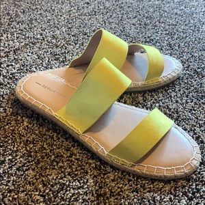 Yellow and tan sandals